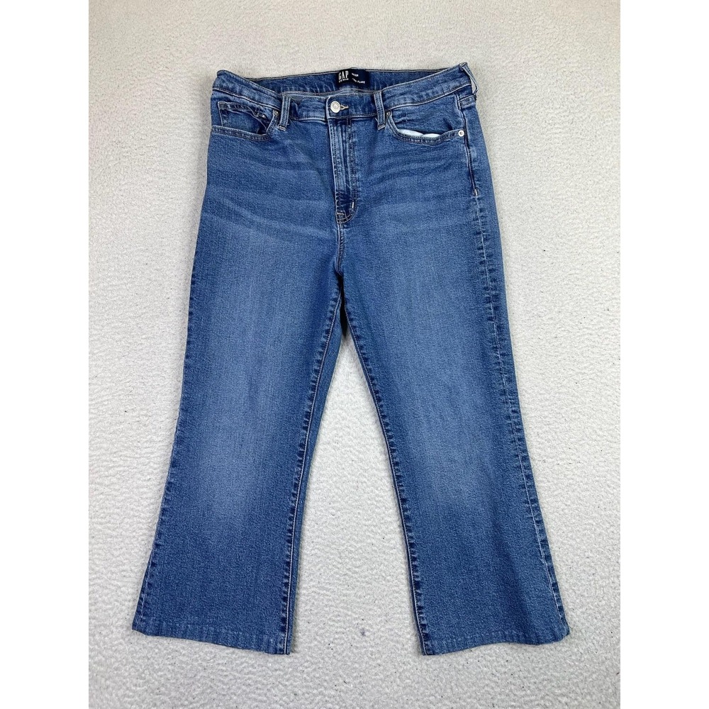 Gap‎ Jeans Womens 14/32R (Fits 32x24) Blue 70s Flare Leg High Rise Denim
